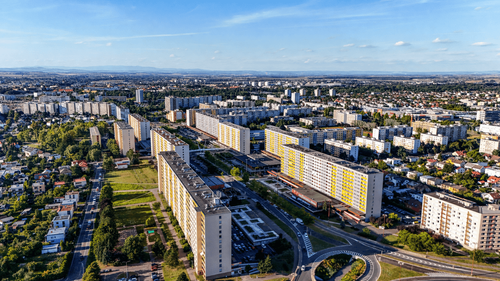Letecký pohled na Pardubice